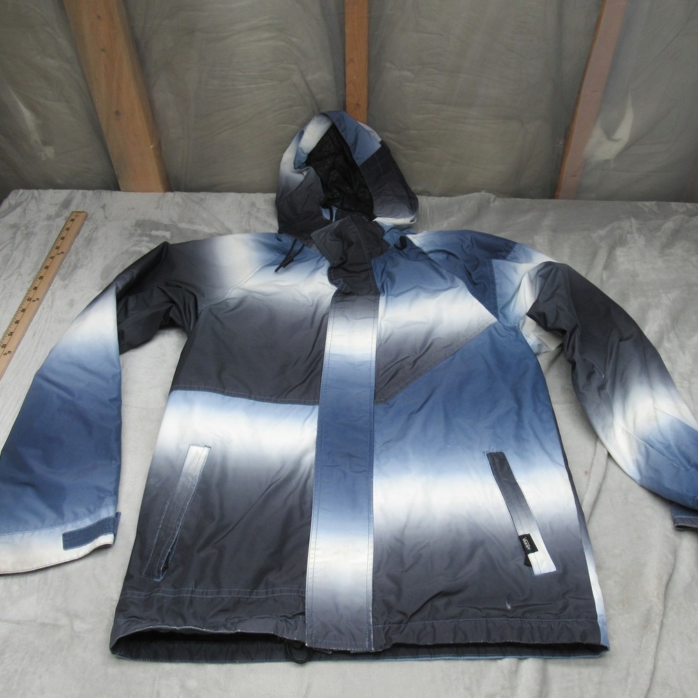 Vans Jacket Mens Small Blue Ombre Hooded Insulated Winter Snow Skiing Outdoor